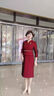Burwilde國際品牌婚紗婆婆婚宴禮服秋季長(cháng)袖婚紗媽媽禮服高貴年輕風(fēng)旗袍大 酒紅色（禮盒裝） XL 曬單實(shí)拍圖