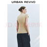 UR秋季新款女裝簡(jiǎn)約休閑單排扣圓領(lǐng)修身T恤UWM450122 淺棕花灰 (面料微透) M 曬單實(shí)拍圖