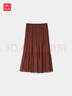 優(yōu)衣庫女裝雪紡長裙層疊半身裙裙子偏短款480747 37 栗色 M /160/68A 曬單實拍圖