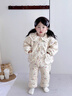 班喜迪女童睡衣套裝秋冬款新款洋氣加厚加絨夾棉寶寶棉服兒童家居服冬季 小兔 100 cm 曬單實(shí)拍圖