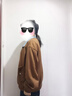 哈魯?shù)厦朗綇?fù)古外套女秋季新款格子拼接棒球服街頭潮牌休閑寬松百搭?yuàn)A克 咖色 L （115-130斤） 曬單實(shí)拍圖