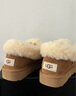 UGG秋季女士時(shí)尚舒適茸茸毛圈口平底休閑樂(lè )福鞋懶人毛毛鞋1119002 CHE | 栗色 39 曬單實(shí)拍圖