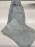 唐獅（TonLion）女童牛仔褲春秋季新款?lèi)?ài)心刺繡長(cháng)褲顯高顯瘦牛仔直筒褲 淺藍 140 曬單實(shí)拍圖