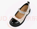 江博士 秋季女童公主鞋表演兒童皮鞋B15241W003米/黑 28 曬單實(shí)拍圖