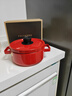 FUJIHORO日本進(jìn)口琺瑯鍋平底雙耳湯鍋鐵鍋搪瓷燜燉鍋壽喜鍋 紅色 20cm 3L 曬單實(shí)拍圖