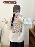 JAVC毛絨絨可愛(ài)小狗連帽運動(dòng)衫女2025新款學(xué)院風(fēng)寬松情侶裝灰色外套上 灰色 L 建議 100-115斤 曬單實(shí)拍圖