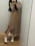 冶芷咖色v領(lǐng)扭結連衣裙女氣質(zhì)綁帶長(cháng)裙2025秋季長(cháng)袖收腰裙子 扭結v領(lǐng)包臀裙卡其色 M 曬單實(shí)拍圖