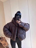 棉致穿搭高級感羽絨棉服女秋冬季2025年純色洋氣連帽設計感寬松外套女 棕色 S 曬單實(shí)拍圖