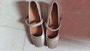 小野七天一字帶香檳色通勤4.5cm粗跟瑪麗珍女鞋法式鉆鏈方頭淺口單鞋 方頭粗跟瑪麗珍鞋【香檳色】 38碼 曬單實(shí)拍圖