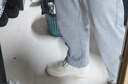 安踏男鞋板鞋小白鞋子男士運動鞋秋冬季款減震皮面防潑水休閑百搭鞋 【厚底8065】象牙白/芯片灰-1 42.5 (265mm) 曬單實拍圖