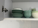 蘇氏陶瓷 SUSHI CERAMICS 青瓷釉陶瓷盤花開富貴湯盤子4件套裝餐具 曬單實拍圖