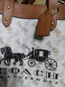 蔻馳（COACH）奧萊女士女包馬車(chē)圖案印花和馬車(chē)徽章FIELD托特包 B4/粉筆白色 高光琥珀色 曬單實(shí)拍圖