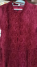 皮爾卡丹（pierre cardin）假兩件紅色連衣裙女士冬季喜媽媽婚宴禮服高端輕奢高級(jí)感裙子 酒紅色 L 【100-115斤】 曬單實(shí)拍圖