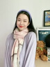 牧爾西 （MOERCIAN）純羊毛圍巾女小披肩秋冬季圍脖女禮盒裝媽媽生日七夕情人節禮物 【精致百搭】淺粉格 曬單實(shí)拍圖