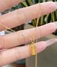 中國黃金（CHINA GOLD）黃金吊墜女足金小金條項鏈小金磚首飾情人節實(shí)用生日禮物送女友 今/次日達*小金條吊墜 約1-1.1g【贈銀鏈】 曬單實(shí)拍圖