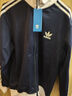 ADIDAS TECHFIT阿迪達斯三葉草運動(dòng)衛衣男女同款立領(lǐng)刺繡三條杠潮牌休閑夾克外套 黑色 XL 建議135-155斤 曬單實(shí)拍圖