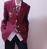 聲猴西服套裝男士學(xué)院風(fēng)休閑DKJK小西服結婚伴郎新郎禮服班校服外套男 紅色西服+長(cháng)袖襯衫+黑西褲+領(lǐng)帶 XL 曬單實(shí)拍圖