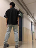班尼路（Baleno）S&K系列牛仔褲男士春秋新款美式直筒微喇寬松直筒長(cháng)褲子男潮流男 懷舊藍 XL 曬單實(shí)拍圖
