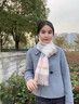 回力圍巾女冬季保暖圍脖百搭加厚長(cháng)款圍巾格子披肩送女朋友生日禮物男 粉色 曬單實(shí)拍圖