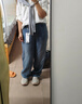 森馬牛仔褲女夏季涼感松緊腰長(zhǎng)褲舒適顯瘦闊腿褲103324124003A 曬單實(shí)拍圖