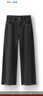 森馬（Semir）森柔|牛仔褲女冬搖粒絨直筒褲高腰2025酷颯風(fēng)拖地褲109725124006 曬單實(shí)拍圖