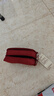 無(wú)印良品（MUJI）錦綸筆袋/附提手/附透明隔層 文具盒鉛筆盒大容量紅色 19*８*８cm 曬單實(shí)拍圖