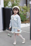 FIDQIOG國際品牌女童毛衣套裝2025新款春秋洋氣短裙兩件套時髦針織衫外套 紫色 90 cm 曬單實拍圖