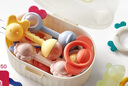 babycare嬰幼兒手搖鈴?fù)婢?-1歲新生兒趣味安撫牙膠玩具牙膠搖鈴艾格白 曬單實(shí)拍圖