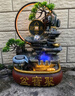 春色福村客廳假山流水?dāng)[件循環(huán)水辦公室玄關(guān)招財(cái)風(fēng)水輪桌面裝飾擺件開(kāi)業(yè)禮 【XW2462中號(hào)燈圈款+霧化器】 產(chǎn)品第二張為尺寸圖 曬單實(shí)拍圖