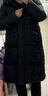 伊芙麗（eifini）蔣欣代言90鴨絨中長(cháng)款連帽直筒百搭保暖羽絨服女外套秋季新款 黑色 S 155/80A 曬單實(shí)拍圖
