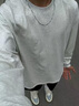 杜小閑 花灰色美式重磅長(cháng)袖t恤男春秋純棉小領(lǐng)口衛衣正肩圓領(lǐng)內搭打底衫 淺灰色 90%買(mǎi)家選擇 XL [推薦120-140斤] 曬單實(shí)拍圖