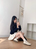 木林森女鞋百搭淺口護(hù)士鞋鞋舒適一腳蹬休閑鞋媽媽鞋女 米色 36 曬單實(shí)拍圖