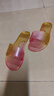 泉希語(yǔ)高顏值時(shí)尚外傳拖鞋女外穿夏時(shí)尚水晶一字拖果凍沙灘透明涼拖鞋 漸變金紅色 38 曬單實(shí)拍圖