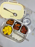 雙槍（Suncha）鈦健康飯盒小學生上班族可微波爐比316好不銹鋼餐盒1.5L配保溫袋 曬單實拍圖