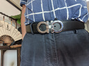菲拉格慕（Ferragamo）腰帶男士商務(wù)雙面板扣皮帶牛皮 3.5CM寬 七夕節禮物 送男友禮盒裝 黑啡雙面/銀扣679710 686671 曬單實(shí)拍圖