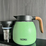 膳魔師（THERMOS）香港直郵陶瓷內(nèi)膽智能顯溫燜燒泡茶壺316保溫水壺禮物 冰湖藍（顯溫陶瓷內(nèi)膽）1100ml 14cm+17cm 曬單實拍圖