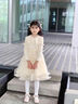 安妮優(yōu)兒（Anneyol）女童連衣裙冬裝小女孩秋冬款加絨裙子2025新款兒童秋季穿搭公主裙 香檳色春秋款 130 曬單實(shí)拍圖