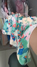 ASK JUNIOR兒童褲子25夏季撞色印花短褲裙褲女大童五分褲休閑花苞褲 綠色 曬單實(shí)拍圖