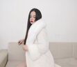 顧冰仿水貂仿皮草外套女中長(cháng)款大衣年輕款氣質(zhì)名媛毛毛絨環(huán)保毛 白色大毛領(lǐng) M 曬單實(shí)拍圖