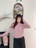 Teenie Weenie【四季針織】小熊女裝2025秋新款綿羊毛開(kāi)衫復古毛衣 淺粉色 S 曬單實(shí)拍圖