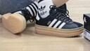 adidas「T頭鞋」VL COURT BOLD厚底增高板鞋德訓鞋阿迪達斯輕運動   黑色/白/棕金屬(推薦腳型偏寬選大半碼)   37 曬單實拍圖