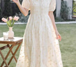 FOX.G碎花連衣裙女士裙子夏天女裝2025夏季新款少女感純欲新品衣服長(cháng)裙 韓版仙女泡泡袖碎花長(cháng)裙 XL 【建議120-135斤】 曬單實(shí)拍圖