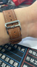 MSSM適用蘋果手表表帶apple iwatch愛馬仕款Swift小牛皮真皮表帶ultra/S10/9/8/7淺棕色·44/45/46/49mm 曬單實(shí)拍圖