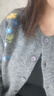 初語(yǔ)花朵繡花設計針織開(kāi)衫女2025秋新款保暖長(cháng)袖毛衣外套 花灰色   L 曬單實(shí)拍圖