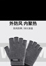 麂皮絨半指手套男生冬季無(wú)指露指半截保暖加絨學(xué)生五指寫(xiě)字漏指 灰色 曬單實(shí)拍圖