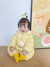 巴拉巴拉童裝嬰兒連體羽絨服輕薄羽絨服寶寶衣服2025冬裝抱衣爬服男童女童 黃色雪人-白鴨絨 90 cm-充絨量47g 曬單實(shí)拍圖