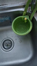 可掛式水槽瀝水籃家用廚房水槽分離食物殘渣過(guò)濾籃水果清洗濾水籃 綠色【一按即倒/不臟手】 曬單實(shí)拍圖