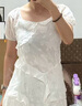 皓娥 法式茶歇白色連衣裙女荷葉邊不規(guī)則2025春夏海邊純欲顯瘦公主裙 白色短款【含內(nèi)里拉鏈】 L 曬單實(shí)拍圖