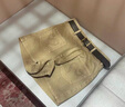 DZZIT地素牛仔短褲2025秋季新款復(fù)古卡其色高腰刺繡褲子女3J3R1091N 深卡其色 S 曬單實(shí)拍圖