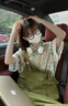 PMOG日系復古綠色背帶褲女學(xué)生韓版寬松春夏2025新款休閑連體闊腿褲女 綠色 單件褲子 S 建議80-95斤 曬單實(shí)拍圖